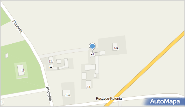 Puczyce, Puczyce, 14, mapa Puczyce