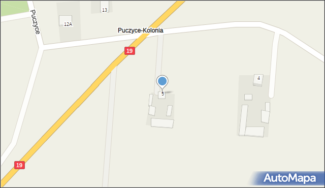 Puczyce, Puczyce, 5, mapa Puczyce
