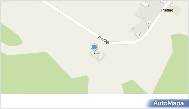 Pudląg, Pudląg, 6, mapa Pudląg