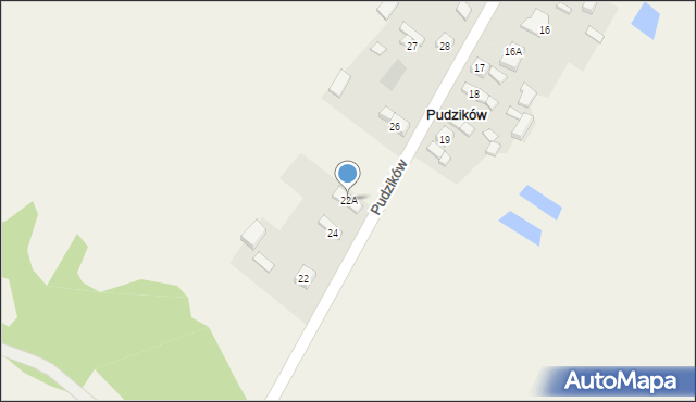 Pudzików, Pudzików, 22A, mapa Pudzików