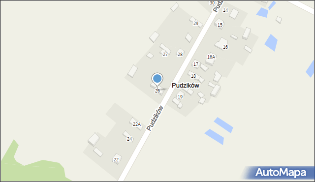 Pudzików, Pudzików, 26, mapa Pudzików