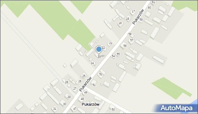 Pukarzów, Pukarzów, 23, mapa Pukarzów