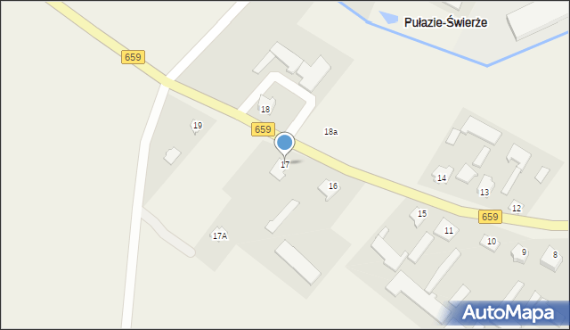 Pułazie-Świerże, Pułazie-Świerże, 17, mapa Pułazie-Świerże