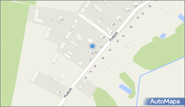 Pulsze, Pulsze, 11, mapa Pulsze