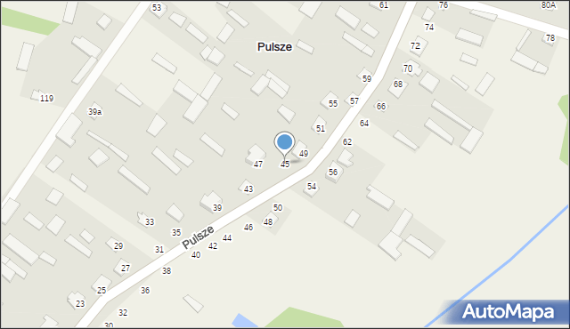 Pulsze, Pulsze, 45, mapa Pulsze