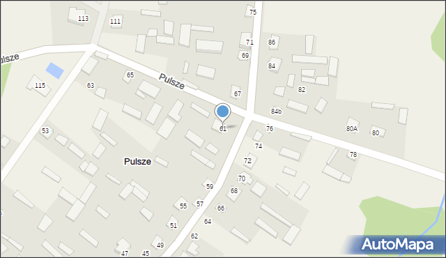 Pulsze, Pulsze, 61, mapa Pulsze