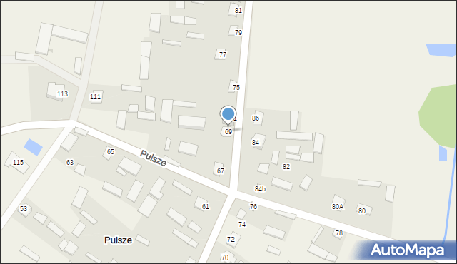 Pulsze, Pulsze, 69, mapa Pulsze