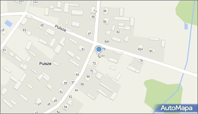 Pulsze, Pulsze, 74, mapa Pulsze
