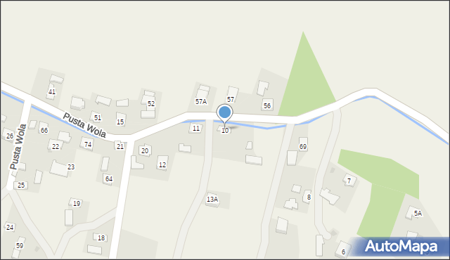 Pusta Wola, Pusta Wola, 10, mapa Pusta Wola