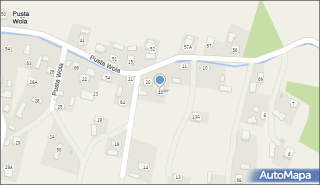 Pusta Wola, Pusta Wola, 12, mapa Pusta Wola