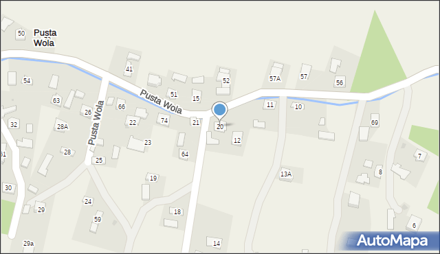 Pusta Wola, Pusta Wola, 20, mapa Pusta Wola