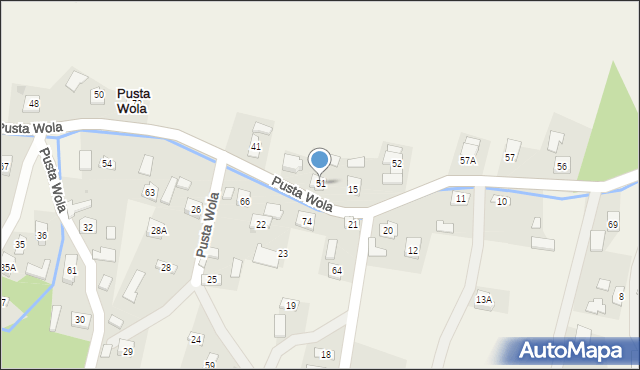 Pusta Wola, Pusta Wola, 51, mapa Pusta Wola