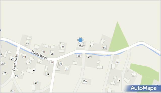 Pusta Wola, Pusta Wola, 57A, mapa Pusta Wola