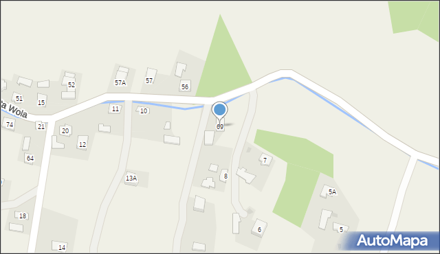 Pusta Wola, Pusta Wola, 69, mapa Pusta Wola