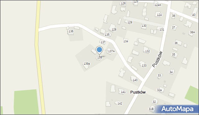 Pustków, Pustków, 139, mapa Pustków