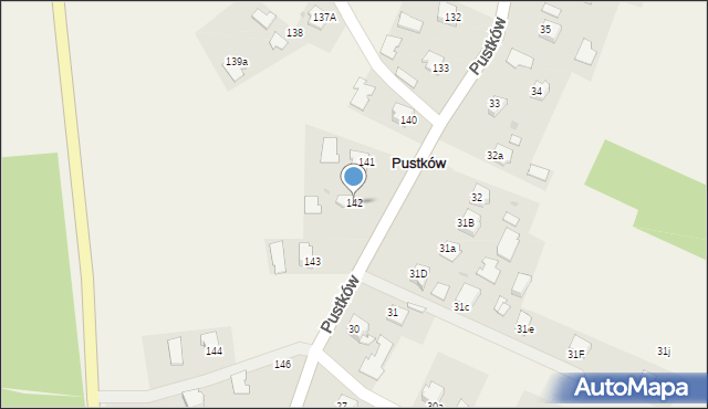 Pustków, Pustków, 142, mapa Pustków