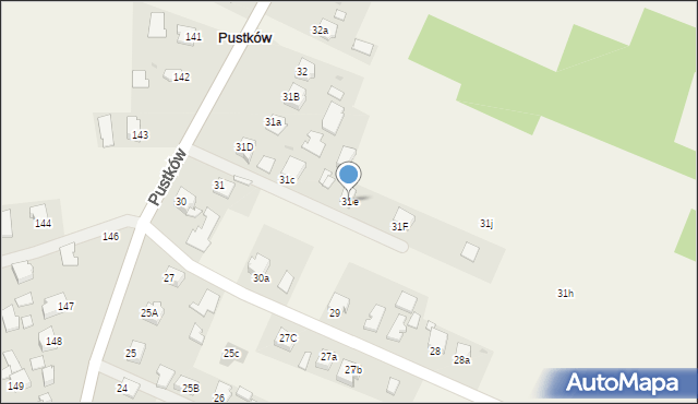 Pustków, Pustków, 31e, mapa Pustków