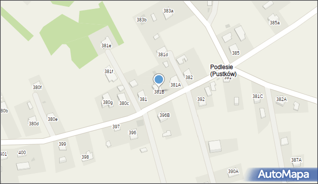 Pustków, Pustków, 381B, mapa Pustków