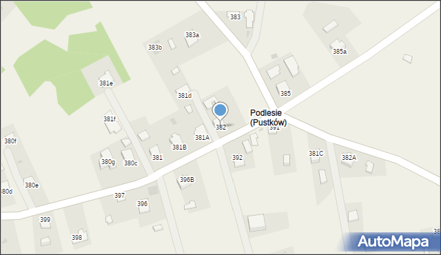 Pustków, Pustków, 382, mapa Pustków