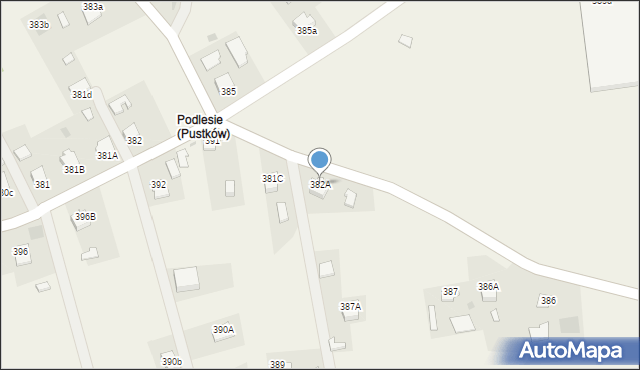 Pustków, Pustków, 382A, mapa Pustków