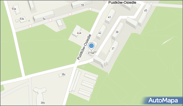 Pustków-Osiedle, Pustków-Osiedle, 37/44, mapa Pustków-Osiedle