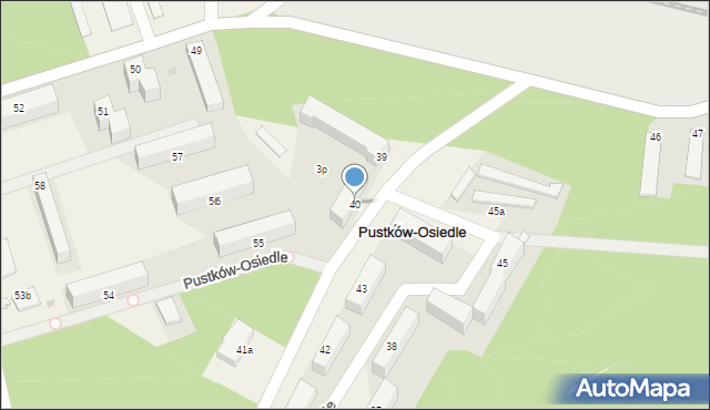 Pustków-Osiedle, Pustków-Osiedle, 40, mapa Pustków-Osiedle