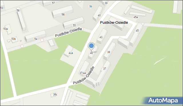 Pustków-Osiedle, Pustków-Osiedle, 42, mapa Pustków-Osiedle