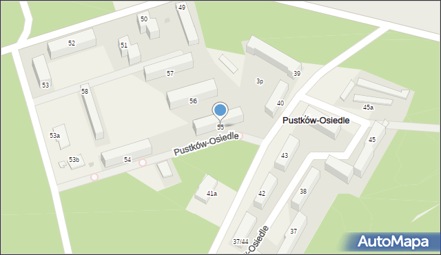 Pustków-Osiedle, Pustków-Osiedle, 55, mapa Pustków-Osiedle