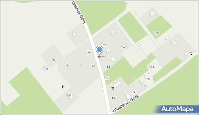 Pustkowa Góra, Pustkowa Góra, 56, mapa Pustkowa Góra