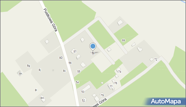 Pustkowa Góra, Pustkowa Góra, 59, mapa Pustkowa Góra