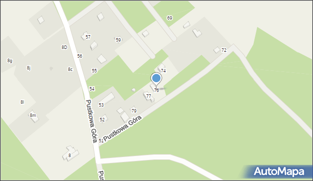 Pustkowa Góra, Pustkowa Góra, 76, mapa Pustkowa Góra