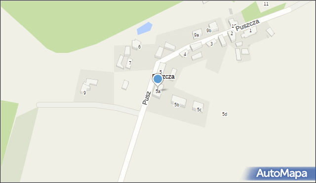 Puszcza, Puszcza, 5a, mapa Puszcza