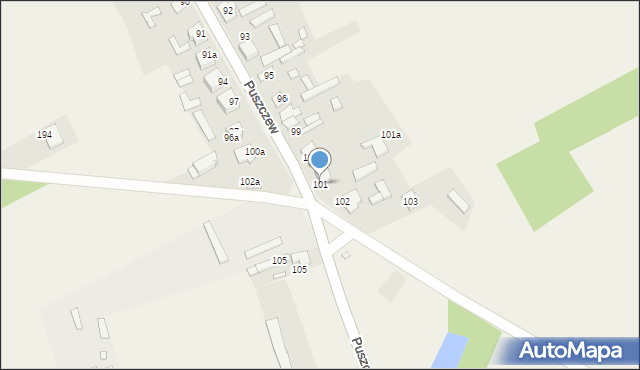 Puszczew, Puszczew, 101, mapa Puszczew