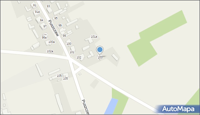Puszczew, Puszczew, 103, mapa Puszczew
