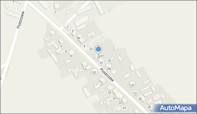 Puszczew, Puszczew, 12, mapa Puszczew
