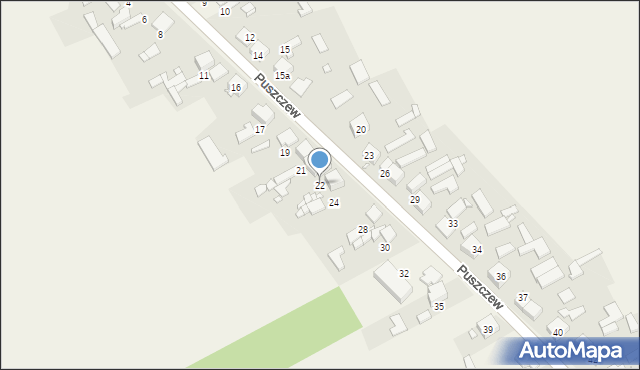 Puszczew, Puszczew, 22, mapa Puszczew