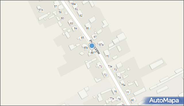 Puszczew, Puszczew, 69, mapa Puszczew