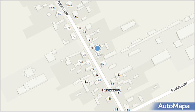 Puszczew, Puszczew, 77, mapa Puszczew