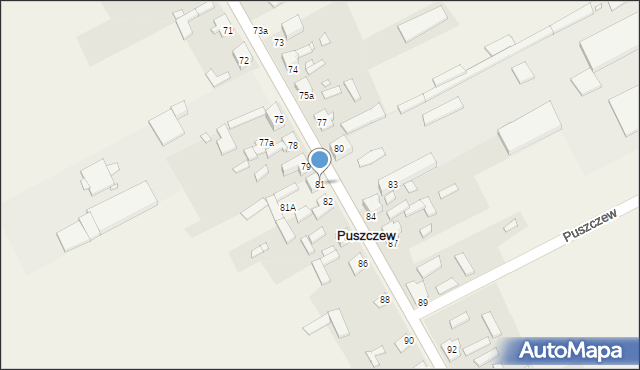 Puszczew, Puszczew, 81, mapa Puszczew