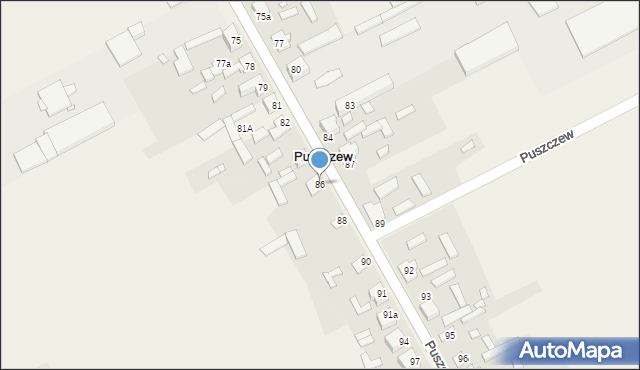 Puszczew, Puszczew, 86, mapa Puszczew