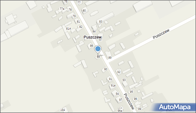 Puszczew, Puszczew, 88, mapa Puszczew