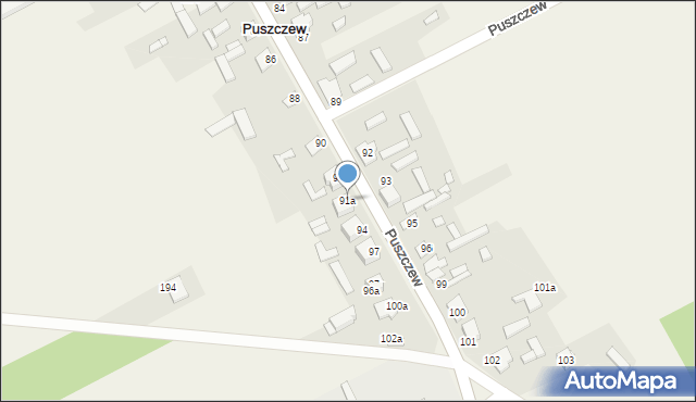 Puszczew, Puszczew, 91a, mapa Puszczew