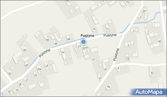 Puszyna, Puszyna, 12, mapa Puszyna