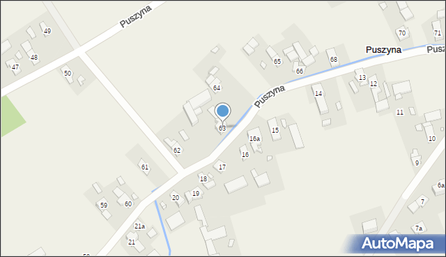 Puszyna, Puszyna, 63, mapa Puszyna