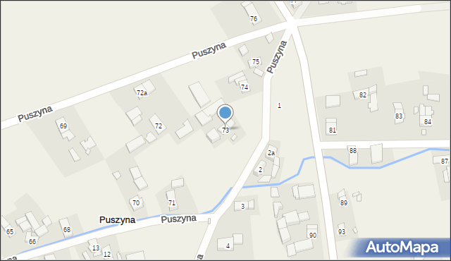 Puszyna, Puszyna, 73, mapa Puszyna