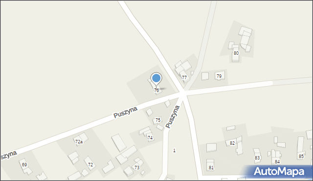 Puszyna, Puszyna, 76, mapa Puszyna