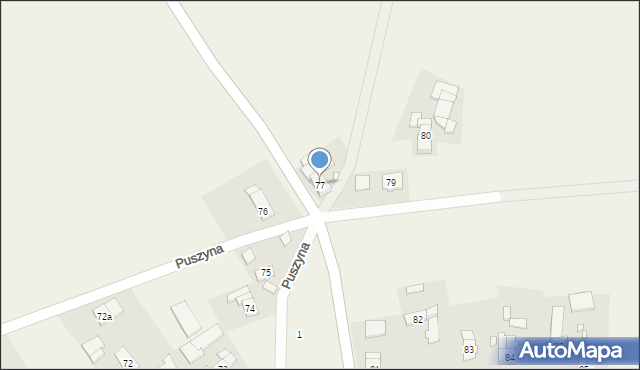 Puszyna, Puszyna, 77, mapa Puszyna