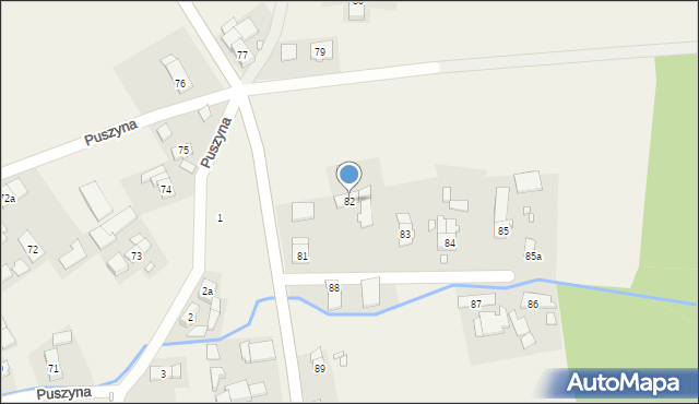 Puszyna, Puszyna, 82, mapa Puszyna