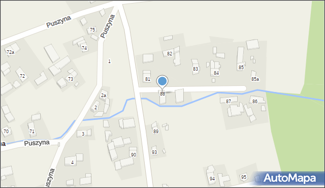 Puszyna, Puszyna, 88, mapa Puszyna