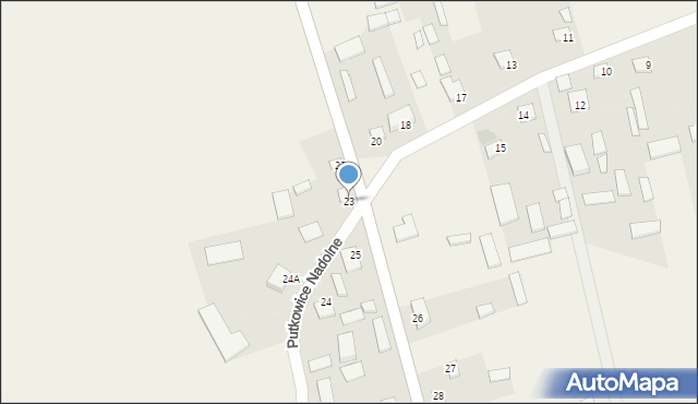 Putkowice Nadolne, Putkowice Nadolne, 23, mapa Putkowice Nadolne